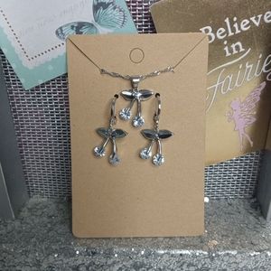 silver Cherry jewelry set